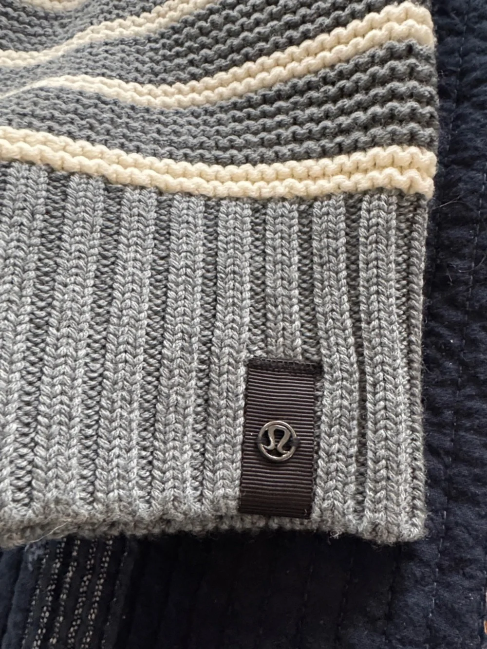 lululemon athletica Gray Striped Beanie
